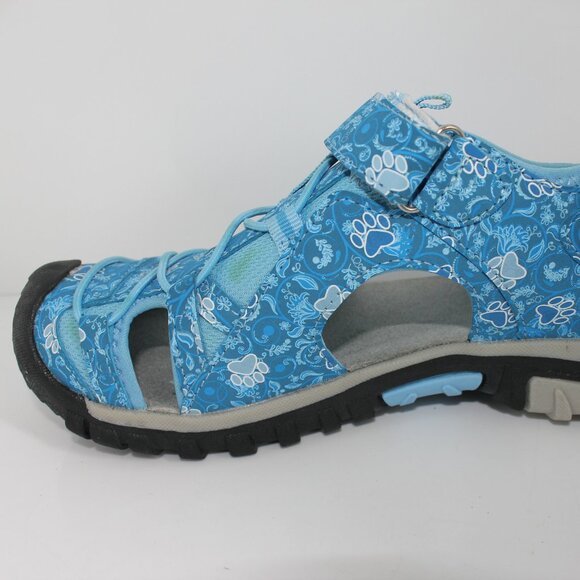 Animal Rescue Site Women's Size 8 Blue Paw Print Closed Toe Hiking Sandals - Picture 3 of 12